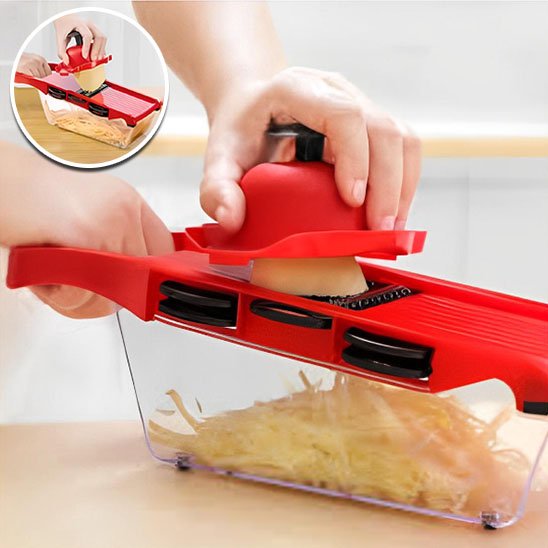 elle possede son propre conteneur mandoline cuisine
