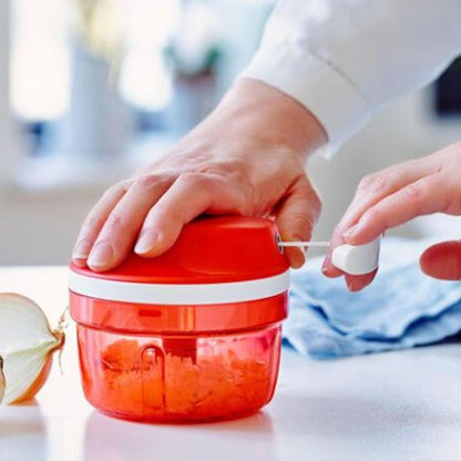 hachoir de cuisine compact avec contenant transparent