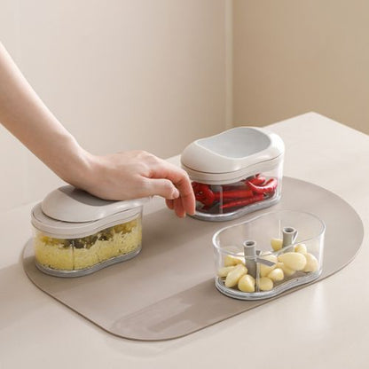 hachoir manuel avec bol transparent pour hacher vos legumes