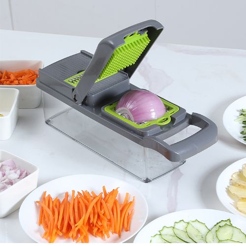 mandoline cuisine avec panier vert noir