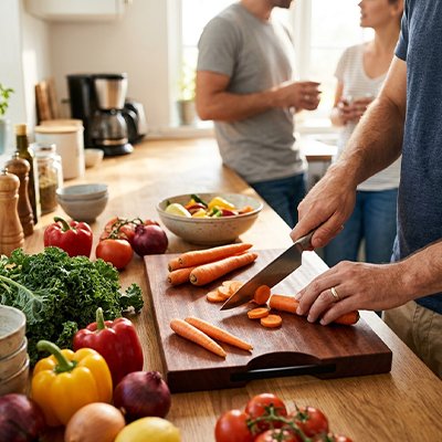 Planche à découper bois nettoyage facile apres utilisation