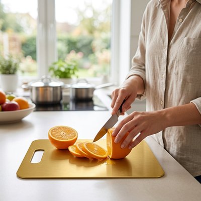 Planche a decouper dotee d un font pour-une stabilite optimale